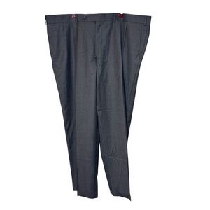 Samuelsohn Mens Dress Pants Super 110's Wool Pleated Cuffed Lightweight Gray 44R